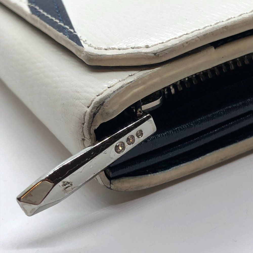 Authentic 4°C Black & White Leather Long Designer Wallet - Picture 3 of 11